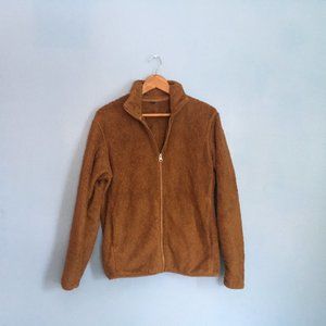 🐻 Uniqlo Brown Teddy Zip Fleece Jacket